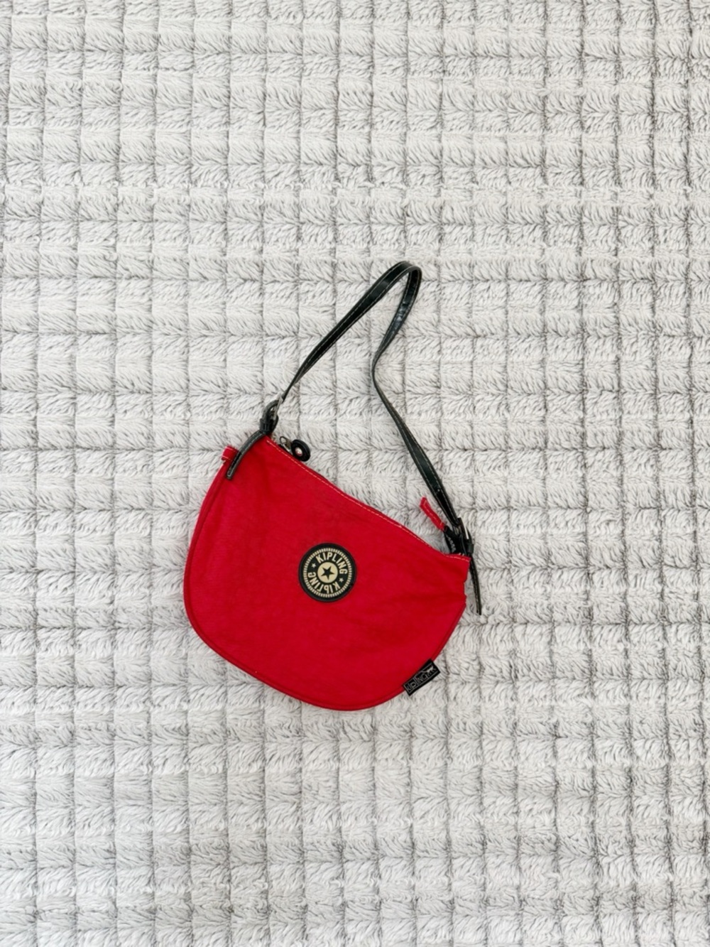Kipling Vintage Red Clutch with Black Strap
